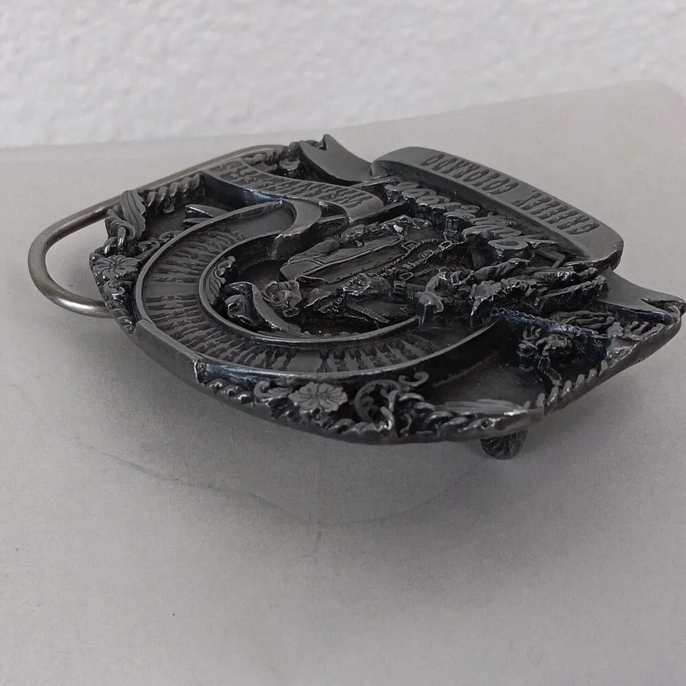 Vintage 1996 Metal Belt Buckle Greeley Independence Stampede Colorado 98/250